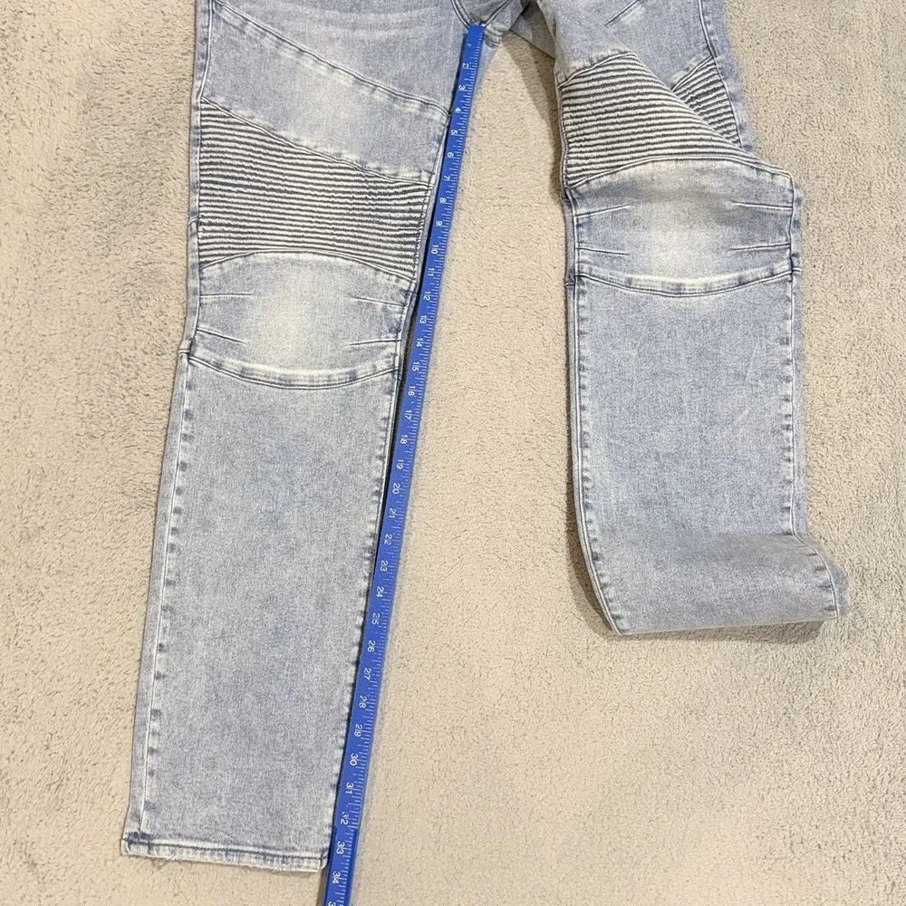 True Religion Gene Motorcycle Jeans Men 38x34 Relaxed Slim Biker Whiskered *READ